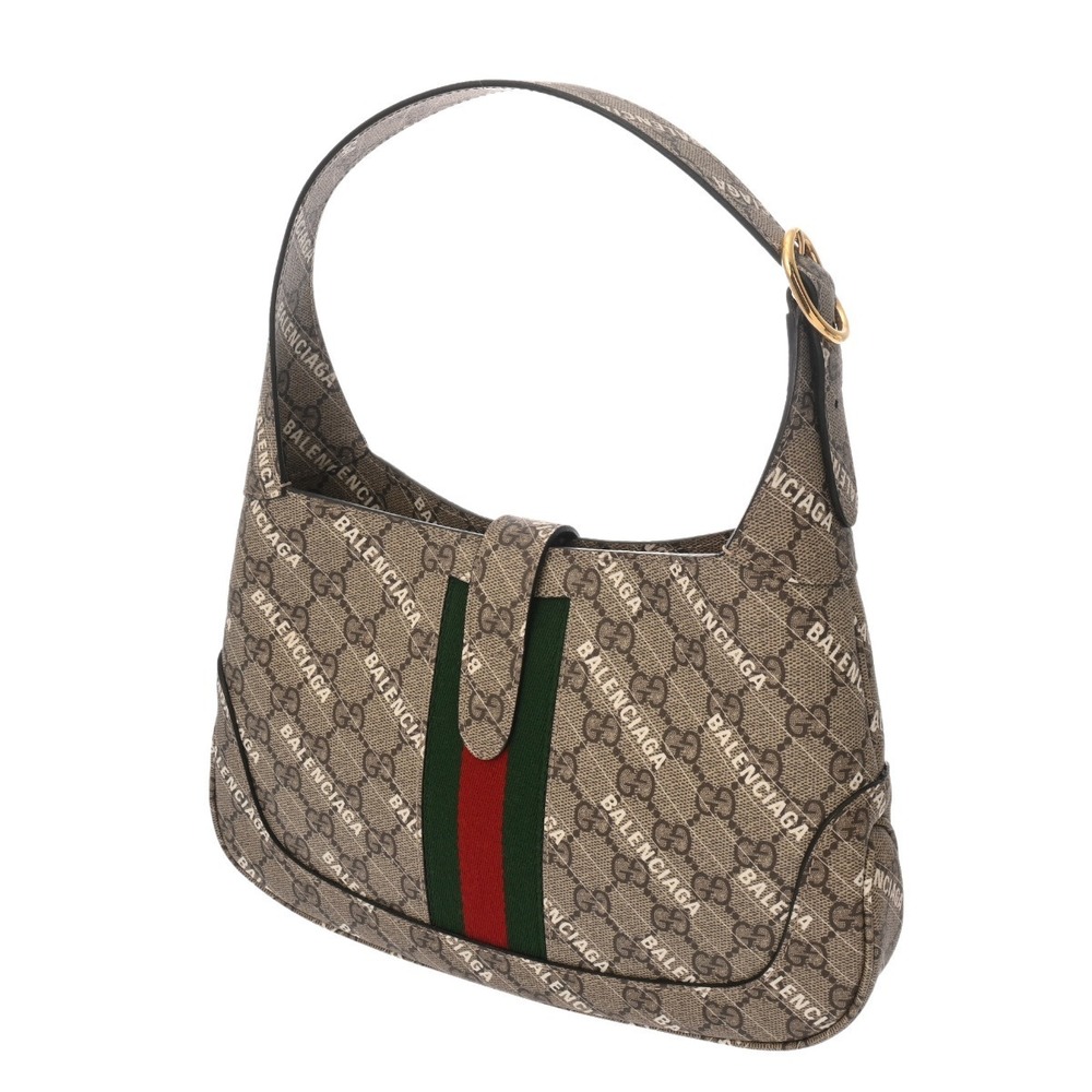 Gucci GG Supreme Jackie Balenciaga Beige Shoulder Bag - Picture 2 of 9